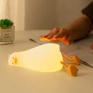 Lie in peace duck sleep pat light bedroom breastfeeding children's eye protection sleep bedside lamp cute silicone night light