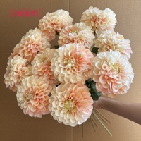 Bunga Dahlia Sutra Buatan DC287 Warna Peach Aprikot, Bunga Besar Untuk Dekorasi Meja Pernikahan, Rangkaian Bunga Grosir