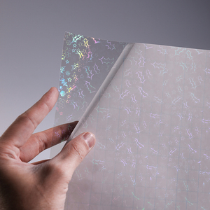 Film Laminasi Dingin Holografik A4 Berkualitas Tinggi, Bahan PET Lembut Mengkilap, Perekat Sendiri, Transparan, untuk Pita Natal - Product Image 3