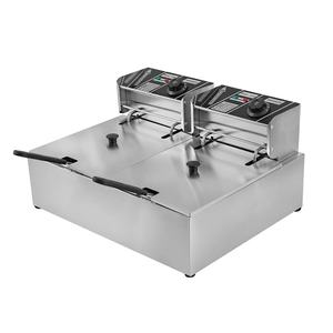 <span class=keywords><strong>Friteuse</strong></span> électrique en acier inoxydable à réservoir simple/<span class=keywords><strong>double</strong></span>, directement de l'usine, pour brochettes, frites et autres aliments frits, 36V - Product Image 1