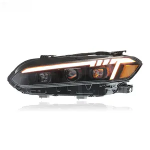 Suitable for Honda Civic headlight assemblies modified with LED daytime running lights, flowing water steering lens headlights