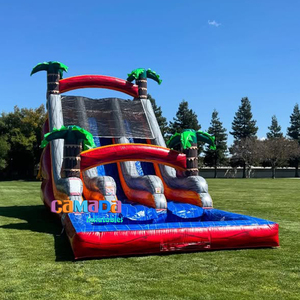 Tobogá<span class=keywords><strong>n</strong></span> inflable grande de grado Comercial de doble carril de 20 pies, toboganes acuáticos inflables de grado comercial, patio trasero - Product Image 3