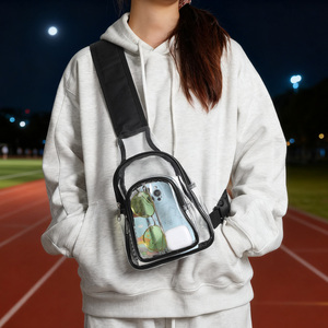 Trasparente da <span class=keywords><strong>uomo</strong></span> in PVC zaino <span class=keywords><strong>monospalla</strong></span> da viaggio visive tracolla borsa a tracolla a tracolla - Product Image 4