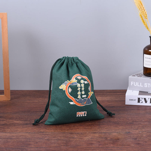 Tùy Chỉnh In Ấn Bông Dây Kéo Pouch Xách Tay Nhỏ Màu Trắng Vải Vải Dây Kéo Túi Kích Thước Hơn Linen Dây Kéo Túi - Product Image 4