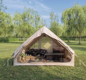 12 ㎡   <span class=keywords><strong>Tente</strong></span> de camping gonflable en tissu Oxford 420D, double porte, double fenêtre de toit, imperméable 5000 mm, pour le glamping - Product Image 3