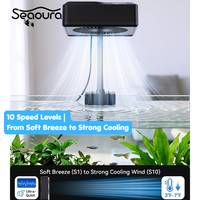 Ventilateur refroidisseur d'aquarium Seaoura SR-401T avec minuterie programmable 24H, affichage numérique de la température, 10 vitesses de ventilateur pour aquarium jusqu'à 60 gallons
