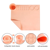Artisanat antiadhésif Children16.5X14.6 pouces pliable pinceau nettoyant feuille peinture Pad artisanat silicone art tapis avec tasse