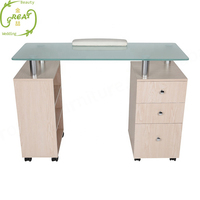 Collecteur de poussière blanc et table de manucure à ventilation meubles de salon de manucure table à ongles avec tiroirs fonctionnels