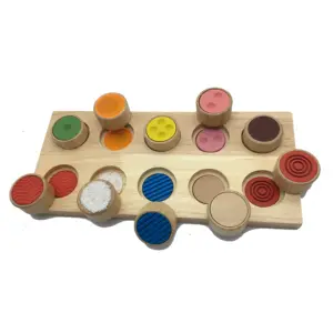 Classic New Wooden Touch Feel 10 Piece Sensory Puzzle Memory Game Toy