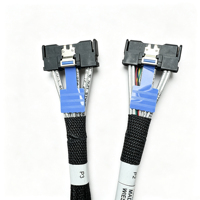 Harnais de câblage de serveur haute densité à 30 positions pour terminaison de carte PCB, SFF-8482 Dual SAS 29 broches, avec gaine tressée, pour HPC