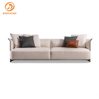 Italienisches Hochwertiges Luxus-Leder-Wohnzimmermöbel-Set Modernes Designer-Mode Großes Villa-Luxus-Wohnzimmer-Sofa-Set