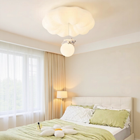 Lampu Langit-langit Beruang Awan Krim LED Akrilik Modern untuk Kamar Tidur dan Kamar Anak-Anak - Pencahayaan Spektrum Penuh Ramah Mata