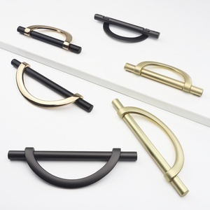Zinc Alloy Semi-circular Drawer Pulls Unique Design for Furniture Handles Bedroom Closet <strong>Door</strong> Handles - Product Image 2