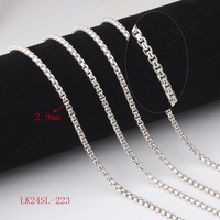 Multi Size Box Chain S925 Sterling Silver Venetian Chain Square Link Chain for DIY Unisex Necklace Bracelet Jewelry Making