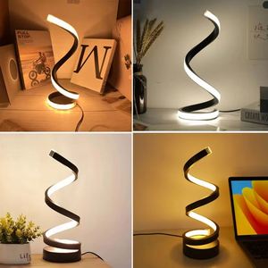 Lampe de table LED spirale moderne à intensité variable pour salon, chambre, bureau - Produit intelligent pour la maison, petites lampes de chevet pour la maison - Product Image 4
