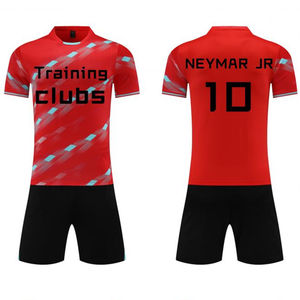 ชุดฟุตบอลของผู้ชาย OEM ชุดกีฬาผ้าโพลีเอสเตอร์ระบายอากาศได้ดีชุดใส่เล่นฟุตบอลน้ำหนักเบาแห้งเร็วออกแบบได้ตามต้องการ - Product Image 1