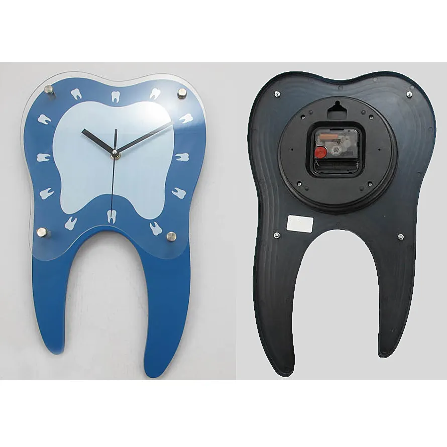 Часы в форме зуба для стоматологической клиники