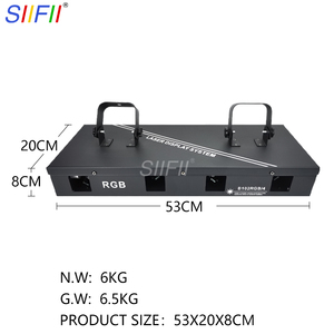 Projecteur laser LED 4 têtes RVB pleine couleur avec balayage, contrôle DMX et sonore, intensité variable, Ra85, pour éclairage de scène, discothèque, <span class=keywords><strong>soirée</strong></span>, <span class=keywords><strong>DJ</strong></span> - Product Image 2
