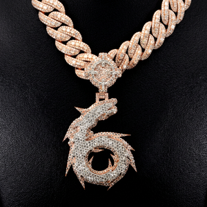 Cadena Cubana de Plata 925 con Incrustaciones de Diamantes, Colgante Personalizado, Joyería Hip Hop con Moissanita VVS - Product Image 1