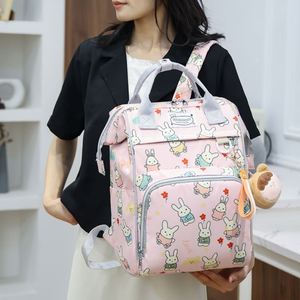 Lovely Cartoon Bunny Pattern Diaper <b>Backpack</b> <b>Large</b> Capacity Baby Supplies Storage Bag - Product Image 2