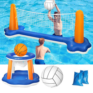 Nouveau produit 2026 : Ensemble de jeux interactifs gonflables en PVC épaissi pour piscine d'enfants (basket-ball et volley-ball aquatiques) - Product Image 2