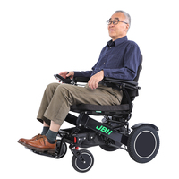 Fauteuil roulant électrique pliable de luxe, cadre en alliage d'aluminium haute résistance, moteur 250W pour personnes handicapées, capacité de charge 200 kg