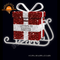Décorations lumineuses de Noël IP67 pour extérieur, motifs commerciaux, LED, figurines de boîtes cadeaux de dessins animés pour projets de décoration de Noël.