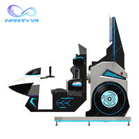 360 °   Silla Simuladora de Movimiento VR 3 en 1: Máquina Arcade de Vuelo, Carreras y Tiro con Plataforma Dinámica para Centros Comerciales