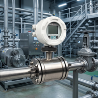 Débitmètre électromagnétique sanitaire Tri-Clamp avec corps poli en acier 316L, affichage numérique LCD et totalisateur pour l'industrie laitière, des boissons et pharmaceutique