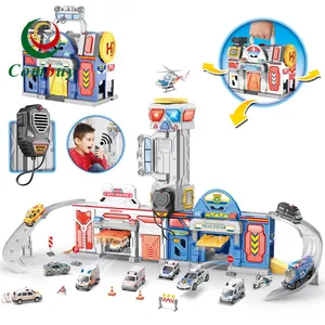 Jeu de stationnement de combat de Police 2 en 1 pour garçons, sac de jouets de simulation