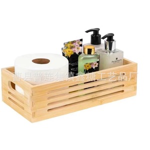 Bamboo Storage <b>Basket</b> Rectangle <b>Stackable</b> Desktop Organizer For Bathroom Bedroom Clothes Sheet Storage - Product Image 4