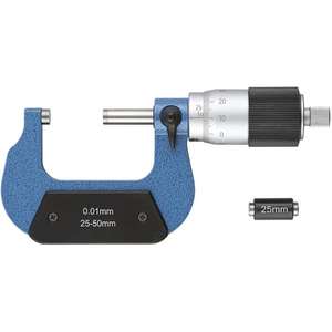 FERVI - M022/00/25 Chromed outside micrometer with big graduation thimble - EAN 8012667184438 MICROMETERS AND <b>DIAL</b> <b>GAUGES</b> - Product Image 1