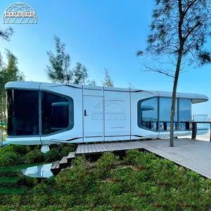 Glamping için lüks otel prefabrik Villa kabin mobil akıllı küçük ev