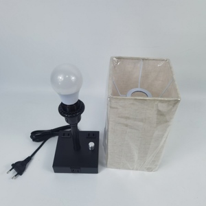 Rotary Control LED Modern <b>Plug</b>-<b>In</b> Middle Size Warm <b>Light</b> Fabric Lamp Shade Bedside Night <b>Light</b> for Home Bedroom Kids Room - Product Image 3