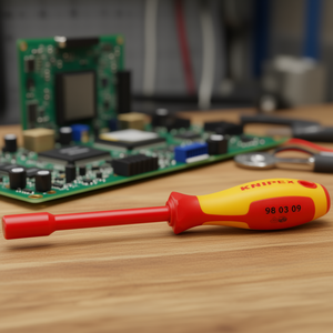 ประแจหกเหลี่ยมเหล็กอัลลอยด์แบบเมตริกของ Knipex พร้อมด้ามไขควง รุ่น 98 03 09 หุ้มฉนวนสำหรับงานไฟฟ้า รับประกัน 3 ปี - Product Image 3