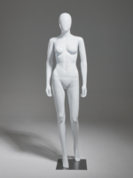 Maniquí Femenino de Cuerpo Completo en Plástico PP Sostenible, Blanco Brillante, para Exhibición de Ropa de Moda