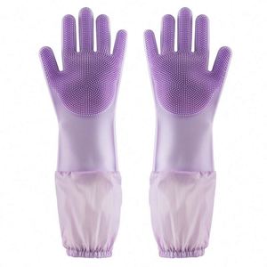 Gants de cuisine personnalisés en silicone résistant à la chaleur, imperméables, pour le nettoyage des animaux domestiques, gants de vaisselle réutilisables - Product Image 6