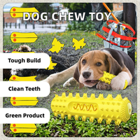 Juguete Masticable para Perros Pequeños y Medianos, Cepillo de Dientes de Goma Ecológico, Barra de Limpieza para Cuidado Dental, Limpieza de Dientes de Cachorros, Masticador Agresivo, Sabor Pollo