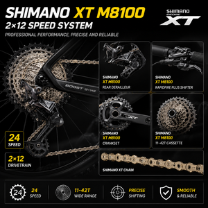 Bicicleta WARRIOR Pro de Fibra de Carbono de Alto Módulo con Transmisión SHIMANO XT M8100-12S y Horquilla de Suspensión de Aire para Senderos Todoterreno - Product Image 4