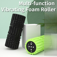 Rouleau de yoga électrique en mousse avec haut-parleur musical, contrôle de la synchronisation, exercice de physiothérapie, oreiller de massage vibrant, 5 vitesses