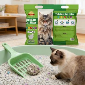 Litière pour chat en bentonite sphérique au charbon actif biodégradable de qualité supérieure, agglomération rapide, hautement absorbante, contrôle des odeurs, 99 % sans poussière - Product Image 1
