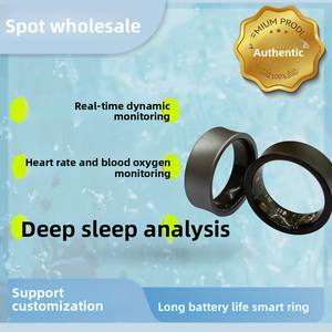 خاتم ذكي قابل للارتداء مع مستشعر لمعدل ضربات القلب ومستوى الأكسجين في الدم وعداد الخطوات أثناء التمارين ونوم عميق ومقاوم للماء ومناسب للسباحة - Product Image 2