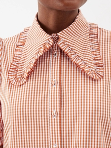 Produttori di abbigliamento <span class=keywords><strong>Mini</strong></span> abiti personalizzati donna <span class=keywords><strong>vestiti</strong></span> di moda estiva Ruffles cotone lino rosa bianco abito scozzese da donna - Product Image 3