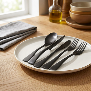Ensemble de couverts en acier inoxydable noir, finition miroir, couverts modernes pour la table, pour la maison, le restaurant, l'hôtel, les fêtes, les mariages, les cadeaux - Product Image 3