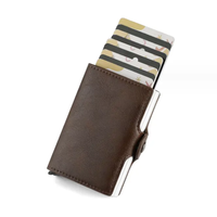 Étui de portefeuille pour carte d'identité personnalisée FOCUS, en cuir PU, blocage RFID, impression UV écologique, porte-cartes de crédit promotionnel