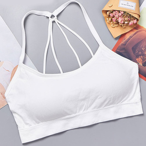 Sujetador deportivo sin aros para mujer con almohadillas integradas y tirantes cruzados en la espalda, ideal para fitness y yoga. - Product Image 2