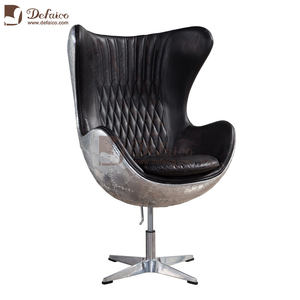 วินเทจ Spitfire สีดำการบินหนังแท้เก้าอี้สำนักงาน - Product Image 5