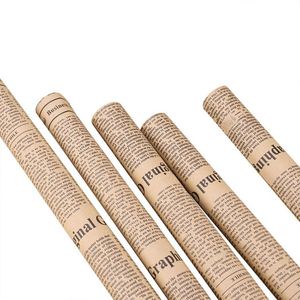 Papier d'emballage artistique DIY pour fleurs, style rétro anglais, papier kraft, matériau d'emballage pour bouquets et fleurs, vente en gros en stock - Product Image 4