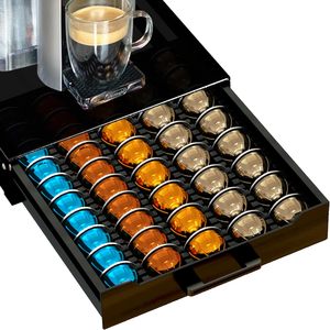 <span class=keywords><strong>Tiroir</strong></span> à capsules de café en verre noir trempé compatible avec le support <span class=keywords><strong>Nespresso</strong></span> <span class=keywords><strong>Vertuo</strong></span> pour 50 capsules grandes et 75 capsules petites - Product Image 3