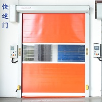 Porte rapide en PVC avec écran pliant automatique à ouverture latérale motorisée pour volet roulant d'atelier